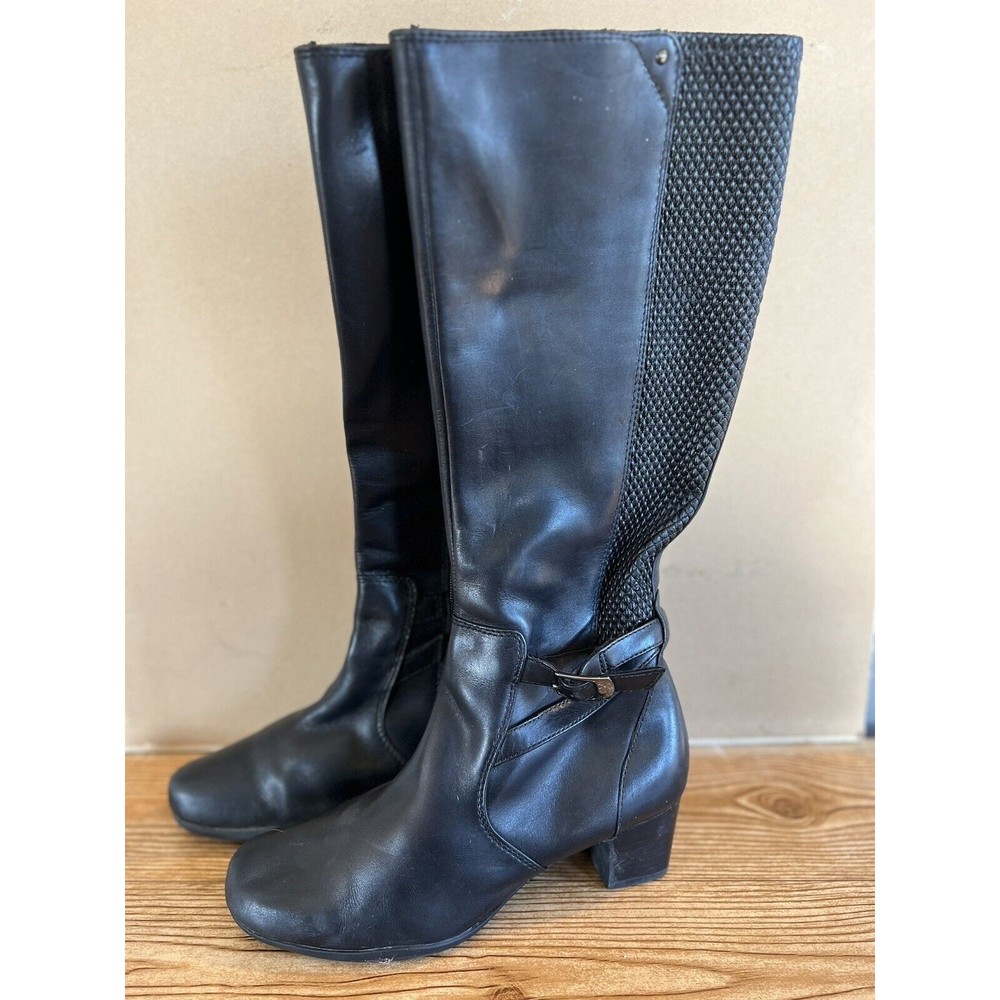 Clark’s Women’s Black Leather Knee High Boots Size 9